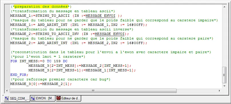 msg à envoyer dans MESSAGE_ENVOI